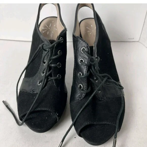 Isaac Mizrahi Live Imtessa Black Lace Slingback Heels 6M - Picture 3 of 16